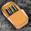 Galen Leather Magnum Opus Zippered 3 Slots Undyed Hard Pen Case