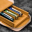 Galen Leather Magnum Opus Zippered 3 Slots Undyed Hard Pen Case