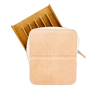 Galen Leather Magnum Opus Zippered 6 Slots Undyed Hard Pennenmap