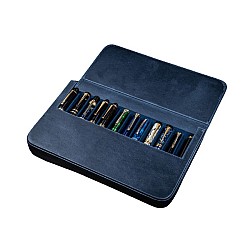 Galen Leather Magnum Opus 12 Slots Crazy Horse Navy Blue Hard Pen Case