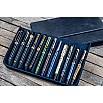 Galen Leather Magnum Opus 12 Slots Crazy Horse Navy Blue Hard Pen Case