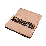 Galen Leather Magnum Opus 12 Slots Undyed Leather Hard Pen Case