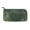 Galen Leather Slip-N-Zip 4 Slots Zippered Crazy Horse Fores Green Penetui