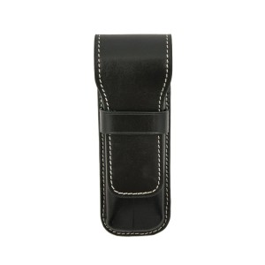 Galen Leather Black Flap Pen Pouch (Double) Galen Leather Black Flap Pen Pouch (Double)