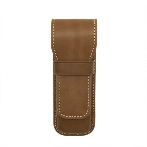 Galen Leather Brown Flap Pen Pouch (Double) Galen Leather Brown Flap Pen Pouch (Double)