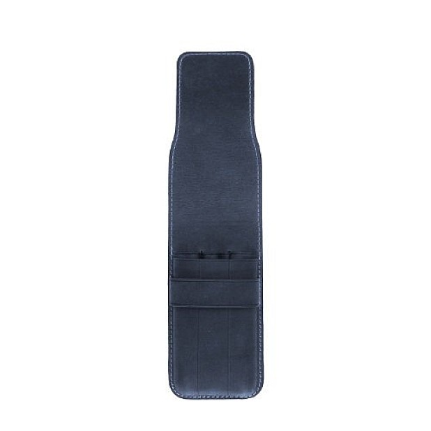 Galen Leather Crazy Horse Navy Blue Flap Pen Pouch (Triple)