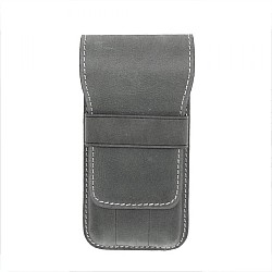 Galen Leather Crazy Horse Smoky Flap Pen Pouch (Triple)