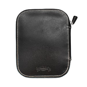 Galen Leather Black Zippered Pen Pouch (Tenfold)