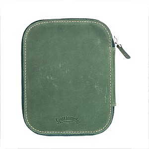 Galen Leather Crazy Horse Green Zippered Pen Pouch (Tenfold)