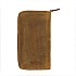 Galen Leather Crazy Horse Brown Zippered Pen Pouch (Triple)
