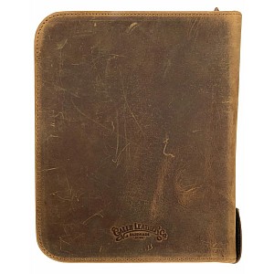 Galen Leather Crazy Horse Brown Zippered Pen Pouch (Fortyfold)