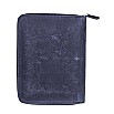 Galen Leather Crazy Horse Navy Blue Zippered Pen Pouch (Fivefold)