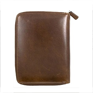 Galen Leather Chocolate Brown Zippered Pen Pouch (Fivefold) Galen Leather Chocolate Brown Zippered Pen Pouch (Fivefold)