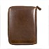 Galen Leather Chocolate Brown Zippered Pen Pouch (Fivefold)