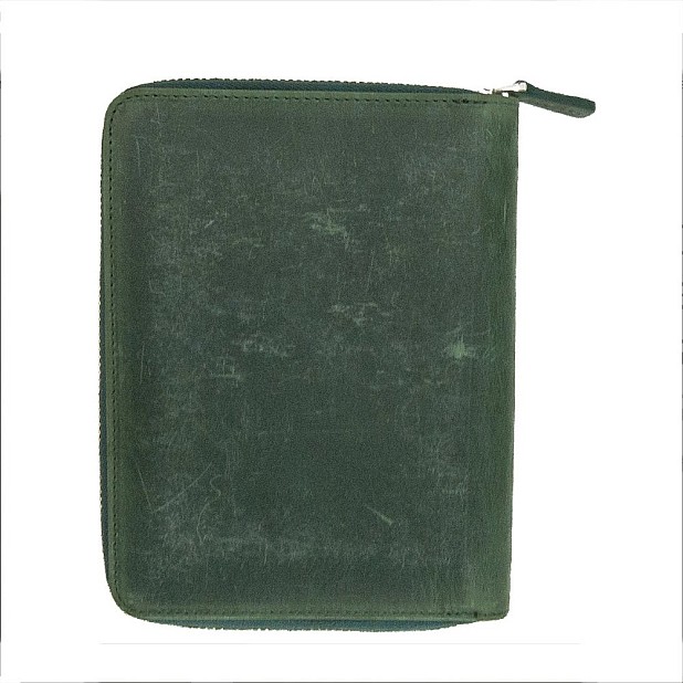 Galen Leather Crazy Horse Green Rits Penetui (5-delig)