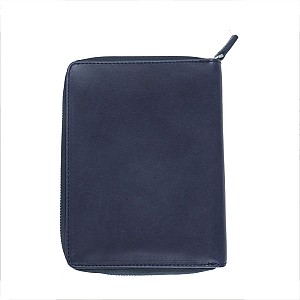 Galen Leather Navy Blue Zippered Pen Pouch (Fivefold) Galen Leather Navy Blue Zippered Pen Pouch (Fivefold)