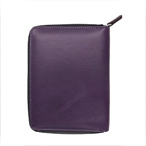 Galen Leather Purple Zippered Pen Pouch (Fivefold) Galen Leather Purple Zippered Pen Pouch (Fivefold)