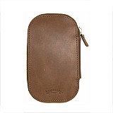 Galen Leather Brown Zippered Pen Pouch (Sixfold)