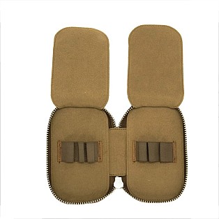 Galen Leather Crazy Horse Brown Zippered Pen Pouch (Sixfold)