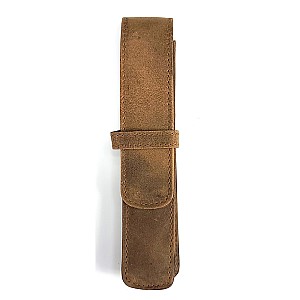 Girologio Saddle Tan Leather Pen Case (Single)