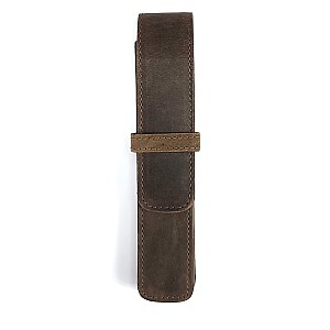 Girologio Bomber Brown Leather Pen Case (Single)