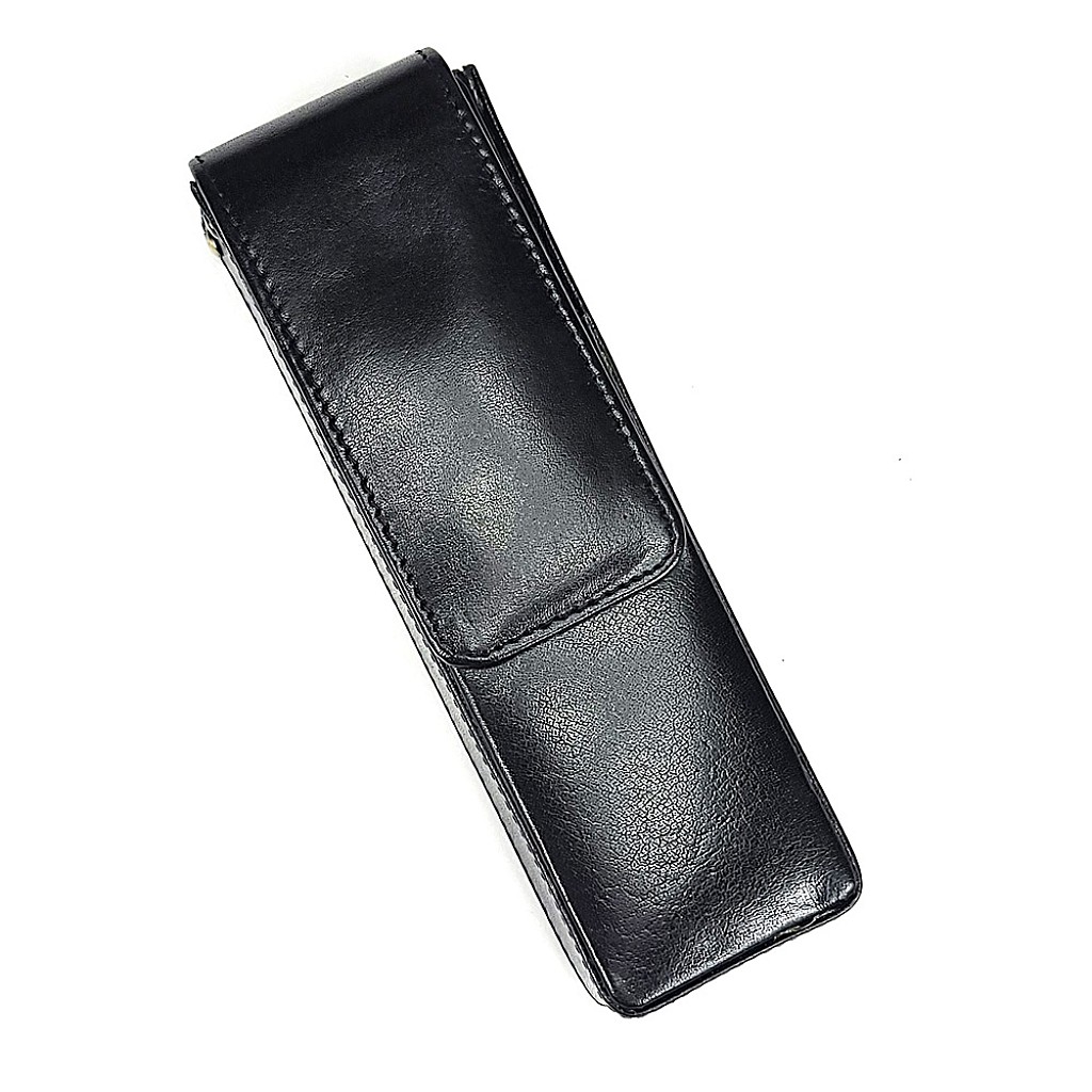 Girologio Black Magnetic Leather Pen Case (Double)