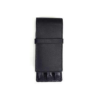 Girologio Black Leather Pen Case (3 pens)