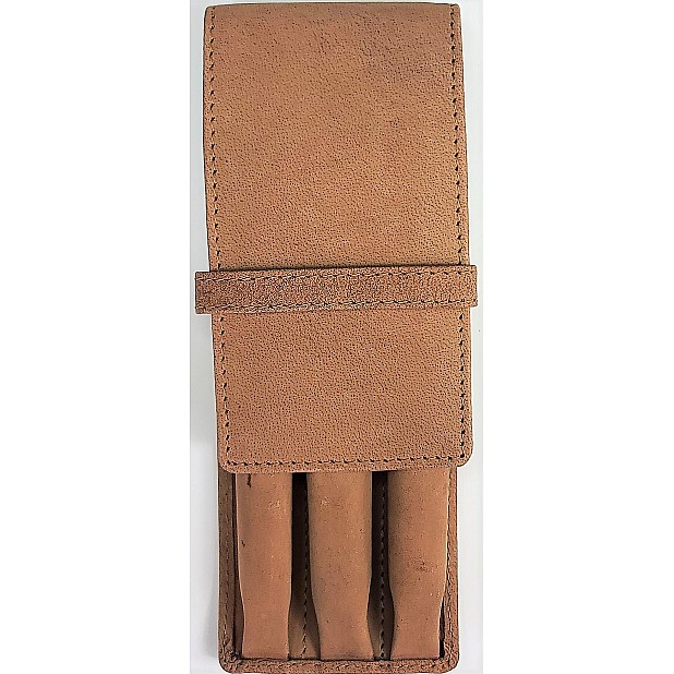 Girologio Saddle Tan Leather Pen Case (3 pens)