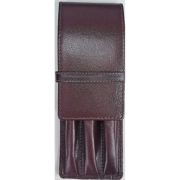 Girologio Oxblood Leather Pen Case (3 pens)