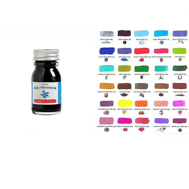 Tinta J. Herbin Perle des Encres - Botella de tinta de 10 ml (30 colores)