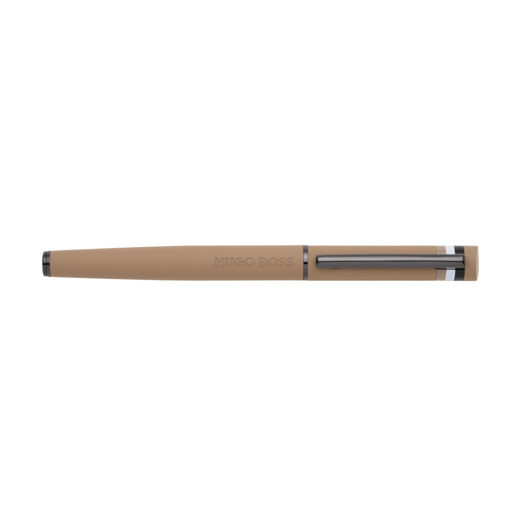 HUGO BOSS Füllfederhalter Loop Iconic – Camel-Farben, Stahlfeder M, Modernes Design Mit Rautenmuster