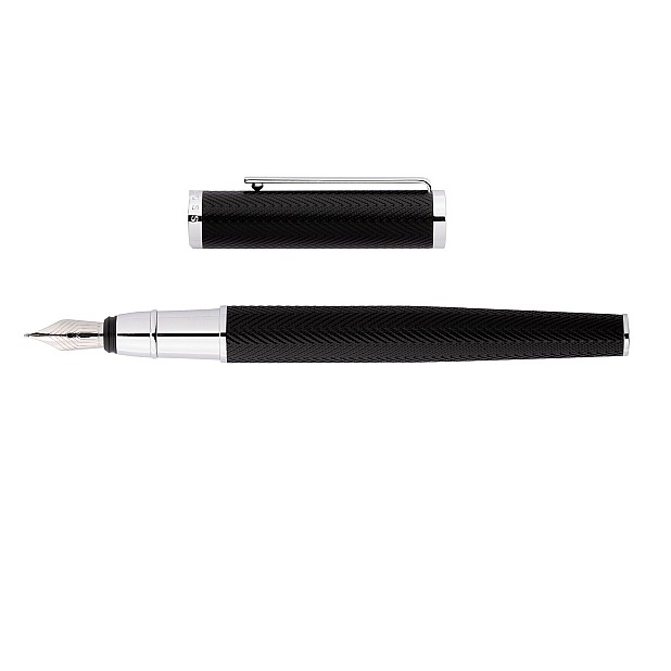 Hugo Boss Formation Herringbone Chrome Stylo Plume