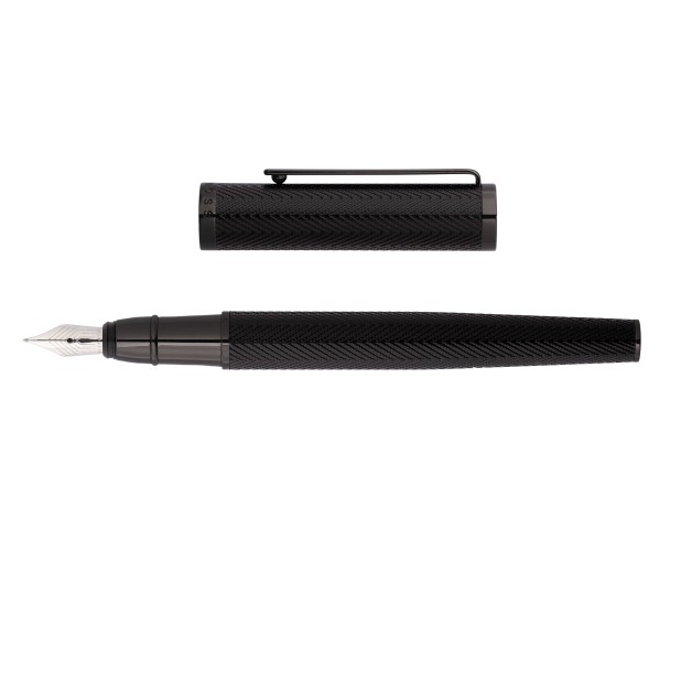Hugo Boss Formation Herringbone Gunmetal Stylo Plume