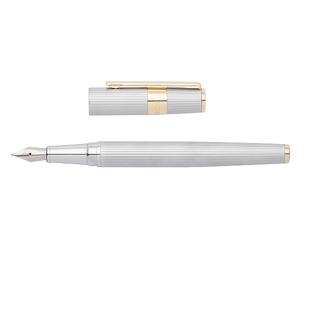 Hugo Boss Gear Pinstripe Silver GT Reservoarpenna