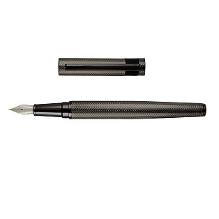 Hugo Boss Loop Diamond Gunmetal Stylo Plume