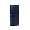 Jacques Herbin Large Leather Navy Blue Pen Pouch (Fourfold)