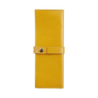 Jacques Herbin Small Leather Amber Pen Pouch (Double)