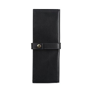 Jacques Herbin Small Leather Black Pen Pouch (Double)