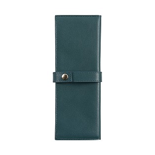 Jacques Herbin Small Leather Emerald Green Pen Pouch (Double)