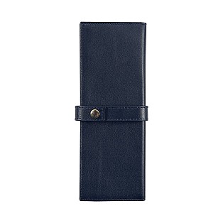 Jacques Herbin Small Leather Navy Blue Pen Pouch (Double)