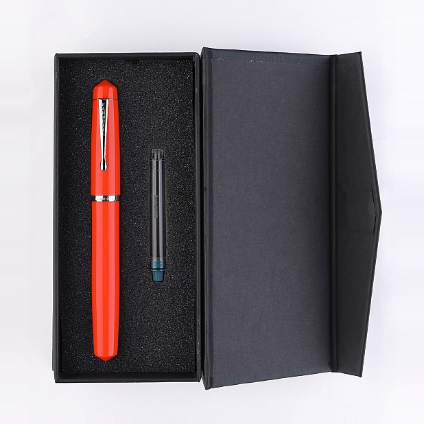 Kanwrite Legacy Solid Orange Ebonite CT Fountain Pen