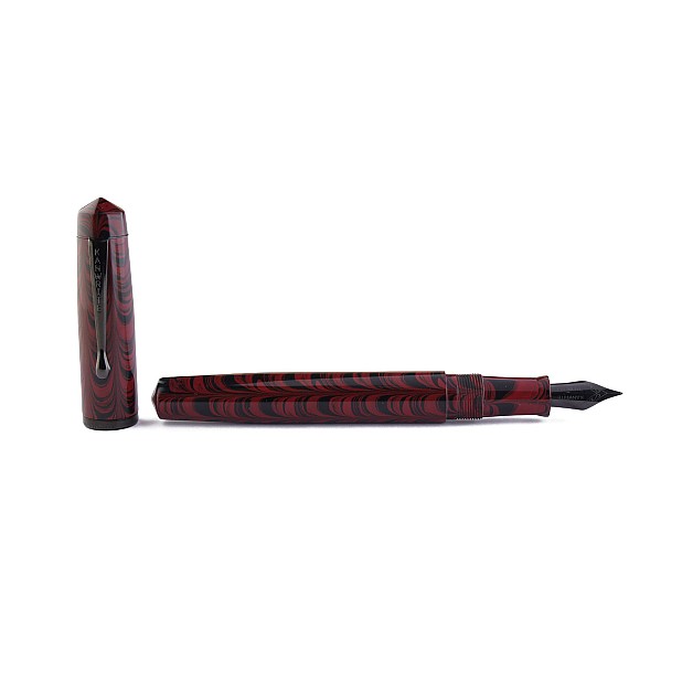 Kanwrite Legacy Swirl Red Black  Ebonite BT Fountain Pen