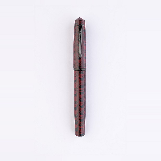 Kanwrite Legacy Swirl Red Black  Ebonite BT Fountain Pen