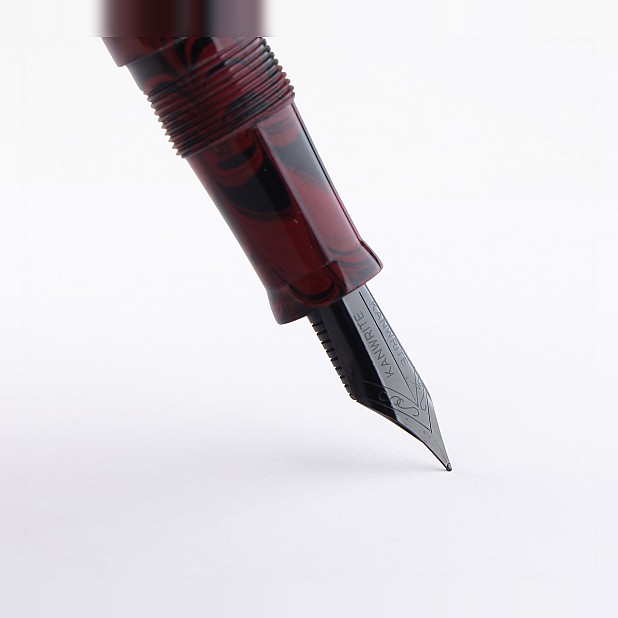 Kanwrite Legacy Swirl Red Black  Ebonite BT Fountain Pen