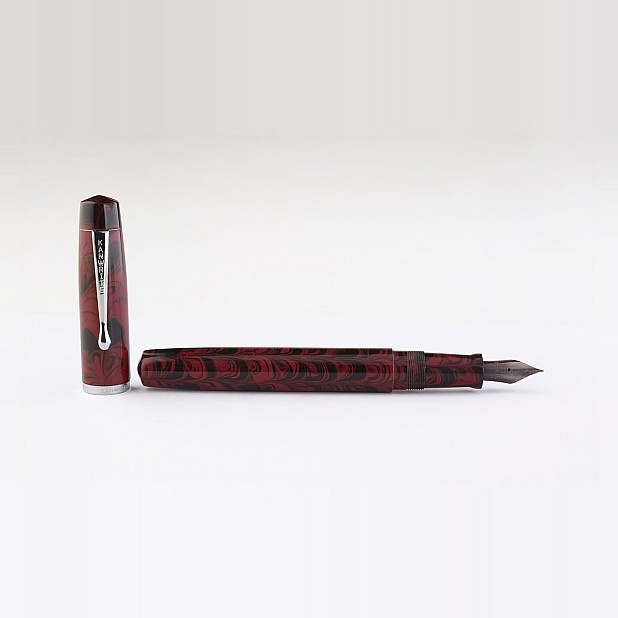 Pióro wieczne Kanwrite Legacy Swirl, czerwono-czarne, z ebonitu, model CT