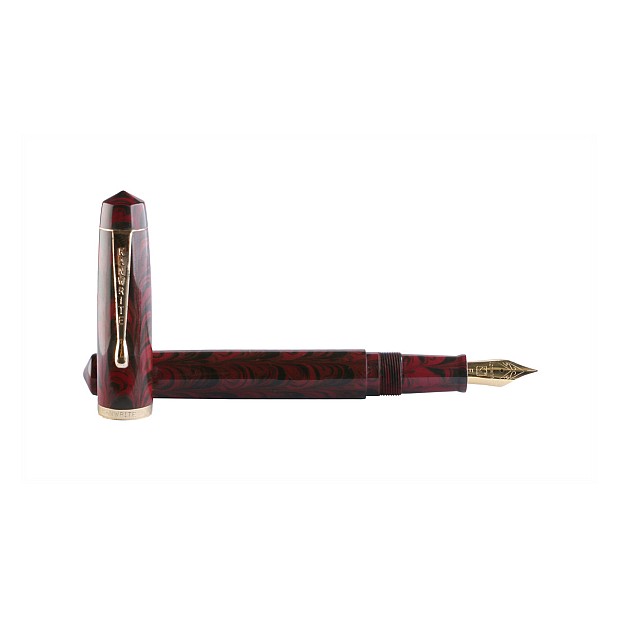 Pióro wieczne Kanwrite Legacy Swirl, czerwono-czarne, z ebonitu, model GT