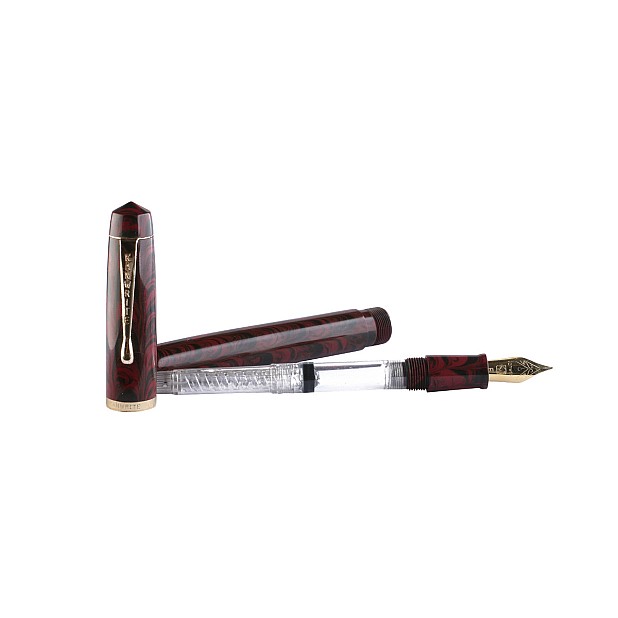 Pióro wieczne Kanwrite Legacy Swirl, czerwono-czarne, z ebonitu, model GT