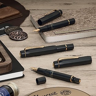 Kaweco AL Sport Black Piston Fountain pen  + Ink Bottle Set