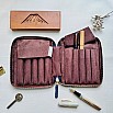 Kyoku Haku Seigaiha Dark Blue Cotton Zippered Pen Pouch (Tenfold)