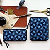 Kyoku Haku Archeology Blue Zippered Pen Pouch (Triple)